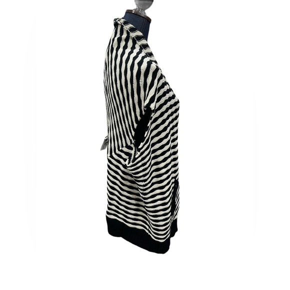 FOX Womens black and white striped pocketed shifter cardigan size large NWT - Picture 4 of 10